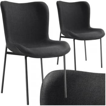 Tessa Dining Chair Pair - Black