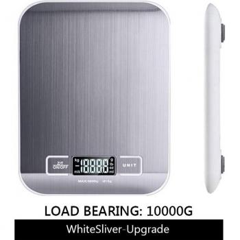 Electronic Food Scale with Stainless Steel Platform and LCD Display, Grams/Ounces, 11lb/22lb (5kg/10kg)