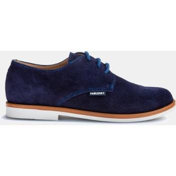 Zapatos de cordones para niño Pablosky en serraje azul