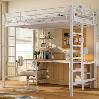 Soppalco Letto Castello con Tavolo 90x200 – Design sicuro per bambini