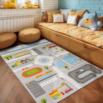 SIMPEX24 Kinderteppich Spielstraße, Rechteckig, Höhe