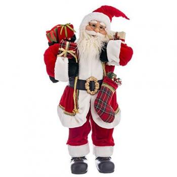 Figura de Papá Noel con Regalos de Terciopelo