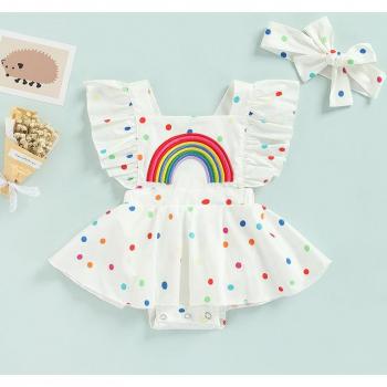 Barboteuse poêlée pour bébés filles – style dos nu et croix décorative