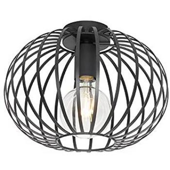 QAZQA Smart Ceiling Lamp Black 30 cm Wi‑Fi Enabled G95 – Johanna