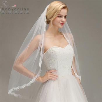 Velo de Novia corto con peine de gasa