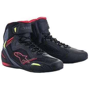Alpinestars Scarpe Moto Faster-3 Rideknit Nero-Grigio-Rosso