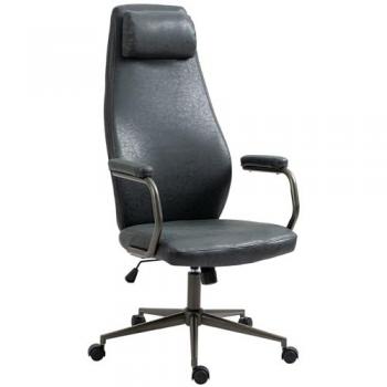 Fauteuil de Bureau Pocatello Similicuir Noir Antique – Ajustable & Pivotant