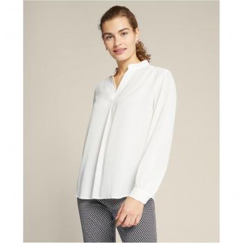 Blusa con frunces en cloqué para mujeresPlus size