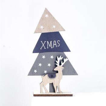 Ornements de Noël en bois avec élan et alphabet