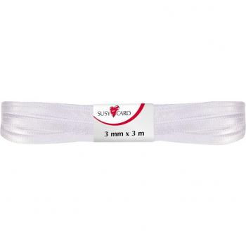 SUSY CARD Geschenkband Doppelsatin, 3 mm x 3 m, weiß