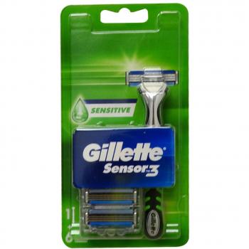 Gillette Sensor 3 Sensitive Manual Shaving Razor + 6 Blades 6PCS