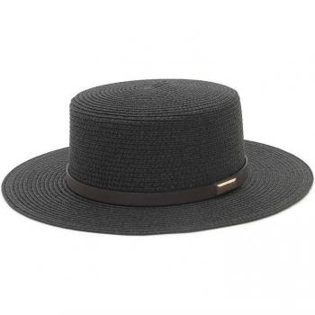 Sombrero plano de paja con cinta para hombre y mujer, protección solar, 6 opciones de color