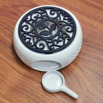 Porcelain Tea Warmer with Stove Mat