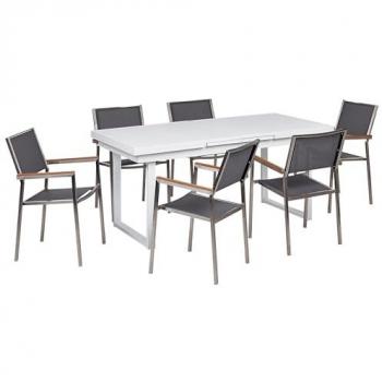 Conjunto de comedor aluminio acero gris valcanetto/grosseto