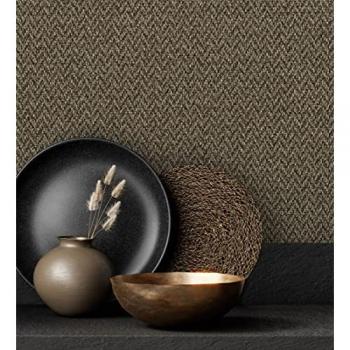 Papel Pintado Vinílico de Espigas de Fibra de Yute con Textura en Relieve - Dakar 681184 - Rollo de 10 m x 1,06 m