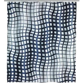 WENKO Rideau de douche anti-moisissure Studio - Antibactérien, lavable, avec 12 anneaux, Polyester, 180 x 200 cm, Multicolore