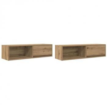 Mobili Porta TV 2pz Rovere Artigianale 100x31x25,5 cm