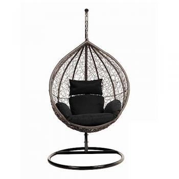 Sedia cielo in polyrattan nero - Home Deluxe