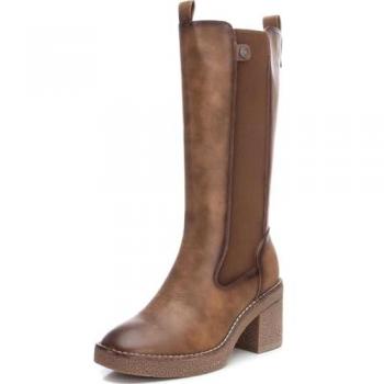 Botas de mujer Refresh 172009 con tacón alto ancho, color negro, talla 37