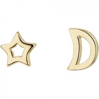 Pendientes Earcandy Lune Et Étoile en Plata Bañada en Oro Amarillo