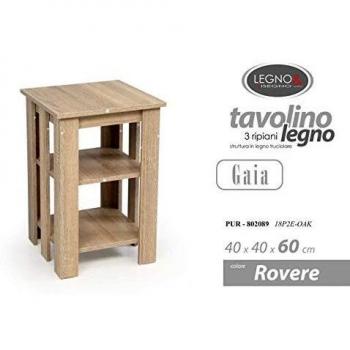 Tavolo Aggancio Soggiorno Rovere Quadrato 40x40x60cm
