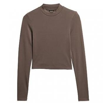 Camiseta marrón de manga larga y espalda abierta para mujer Superdry