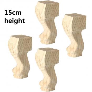 European Style Solid Wood Carved Furniture Feet (4pcs, 10/15cm)