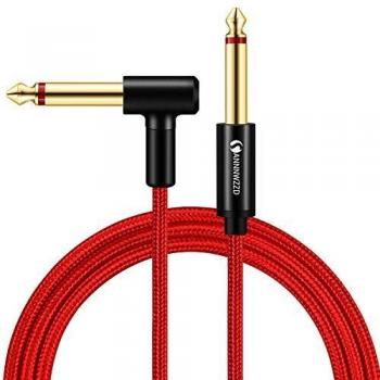 LinkinPerk - Cavo per chitarra, 6,35 mm, TS mono per strumenti, jack 1/4 dritto ad angolo retto per chitarra, basso, tastiera 15 m