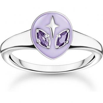 Thomas Sabo Enamel and Zirconia Violet Alien Ring