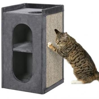Dunkelgraue Kratztonne für Katzen bis 6 kg