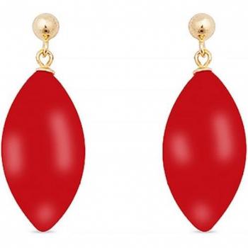 Pendientes de plata Ayom con coral de Luxenter