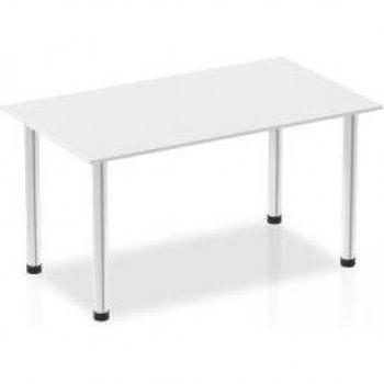 Impulse 1400mm Straight Table with Chrome Post Legs