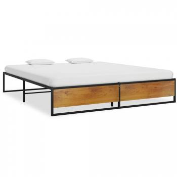 VidaXL Bed Frame without Mattress Black Metal 160x200 cm