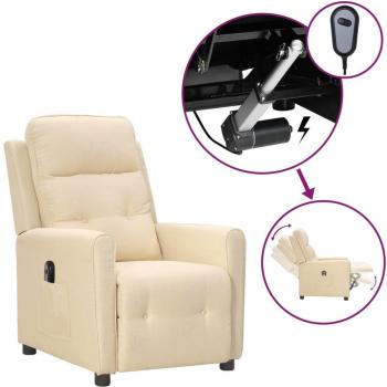 Creme‑Stoff-Vidaxl Relaxsessel elektrisch