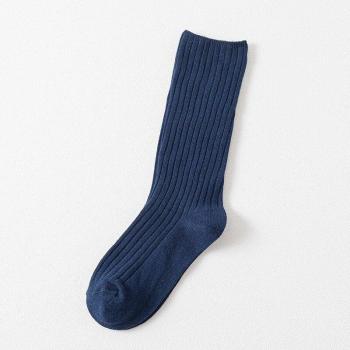 Solid Color Double-Needle Socks for Women