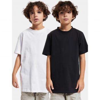 Maglietta a Maniche Corte 2 Unità Bianco/Nero 110-116 cm