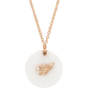 Lily's Treasures Silver Necklace - 'Angel Wings' Pinkish White 15mm