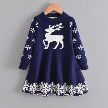 Jupe Pull Long Cerf Épaissie Fille