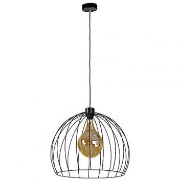 Lampe suspendue métal câble PVC noir