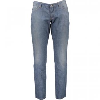 Blugi skinny albastrii pentru femei cu fermoar lateral