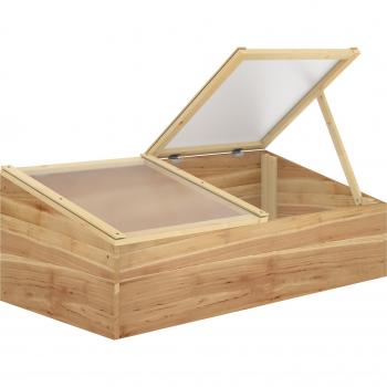 Invernadero Urbano de Madera con Doble Tapa de Policarbonato 100x50x36 cm