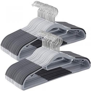 SONGMICS Lot de 50 Cintres en Plastique, Longueur de 42 cm Gris