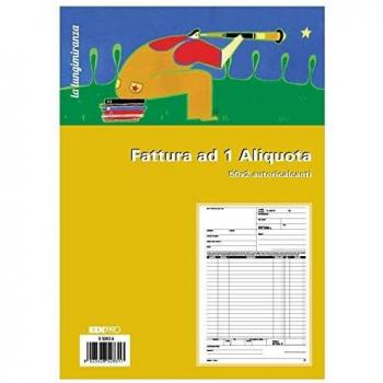 Blocco Fatture 1 Aliquota Iva - 50/50 fogli autoricalcanti - 29,7 x 21cm - Edipro