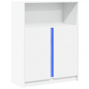 VIDAXL Credenza con LED Bianca 77x34x100 cm in Legno Multistrato