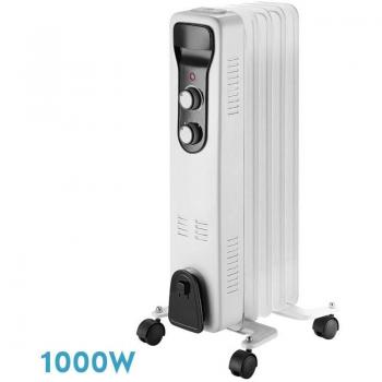 Radiatore a Olio Brasilia 1000W “Duo Potenza” – 5 Elementi, Maniglia Retrattile