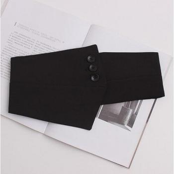 XITAO Irregular Women's Black Button Elastic Waist Cummerbunds - Autumn Fresh Style ZLL4416