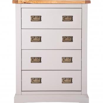 Loreo 4 Drawer Chest of Drawers Brass Drop Handle