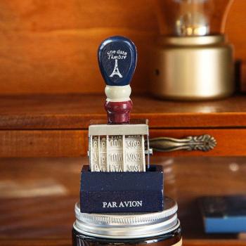 Vintage Houten Handvat Datum Stempel voor Scrapbooking