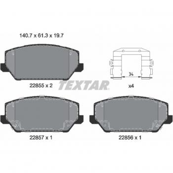 Textar Premium Bremsbeläge für Hyundai I30, Kona, Santa und Kia Optima - Modell 2285501