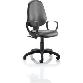 Eclipse III Lever Task Operator Chair with Vinyl Black Loop Arms